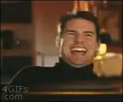 Tom Cruise laughing hysterically