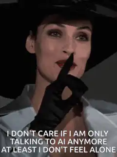 Famke Janssen shushing AI
