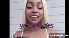 Blonde woman saying yes yes yes