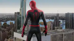 Spider-Man Miles Morales standing on rooftop