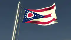 Ohio state flag waving