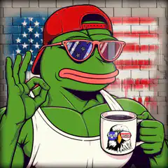 Pepe the Frog with coffee mug