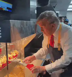 Donald Trump making french fries