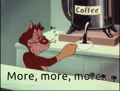 Cat pouring more coffee