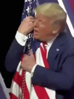 Donald Trump wiping sweat from forehead