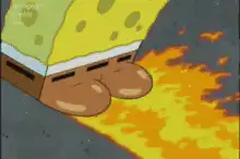 SpongeBob feet on fire