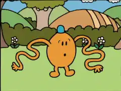 Mr. Tickle stretching his arms