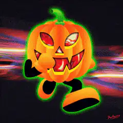 glowing jack o lantern running