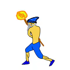 muscle wizard with bitcoin staff
