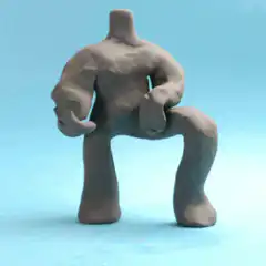 Clay figure doing the floss dance