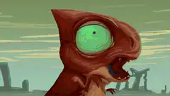 Pixel art lizard glitching