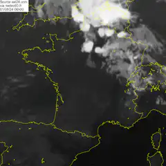 Satellite view of France weather