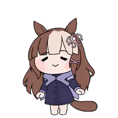 chibi horse girl with closed eyes