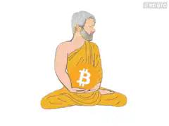Meditating Buddha with Bitcoin