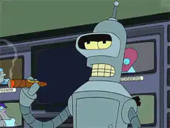 Bender smoking a cigar