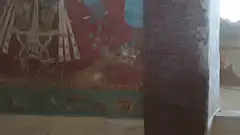 Ancient mural with peeling paint