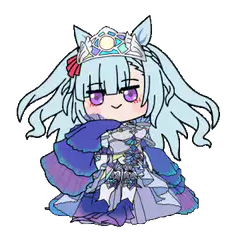 chibi blue hair girl with crown