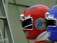 Power Rangers doing the finger gun pose