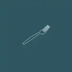 White fork on dark background
