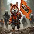 Shiba Inu soldier with $DOG flag