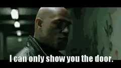 Morpheus shows you the door, Bitcoin button