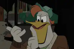 Scrooge McDuck smoking and gesturing