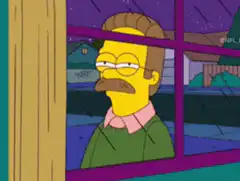 Ned Flanders looking out window