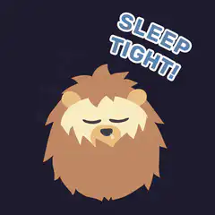Sleeping lion with sleep tight text