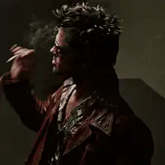 Mr. Blonde smokes cigarette