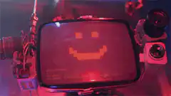 Pixel Robot Screen Smiley to Nostr