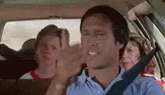 National Lampoon's Vacation hits road closed sign