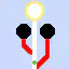 pixel art character with red legs