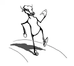 cartoon bull dancing