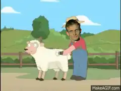 Farmer Shearing Sheep