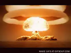 Nuclear mushroom cloud explosion