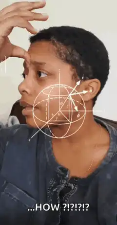 Person thinking with math equations