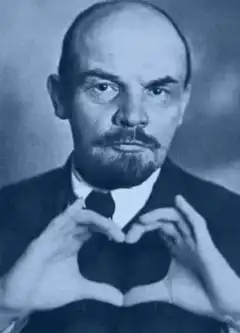 Lenin making a heart shape