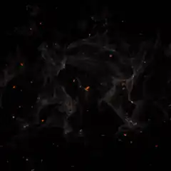 Colorful Bitcoin coin with smoke