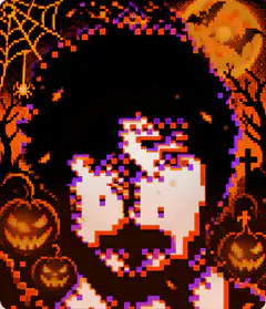 pixel art halloween witch