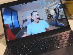 xQc stream on laptop