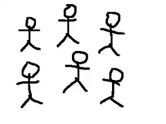 stick figures turn into bitcoin