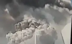 Twin Towers engulfed in smoke
