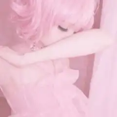 pink hair girl sleeping