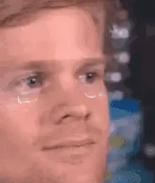 Man crying with animated tears