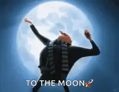 Despicable Me character reaching for the moon