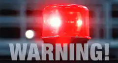 Red warning light flashing