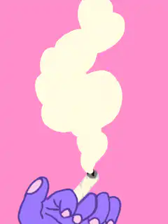 Purple hand puffing paint