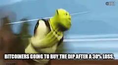 Shrek running into the wind