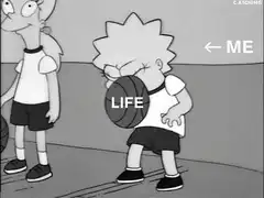Rugrats character holding a basketball labeled LIFE