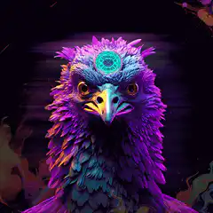 Psychedelic eagle laser eyes